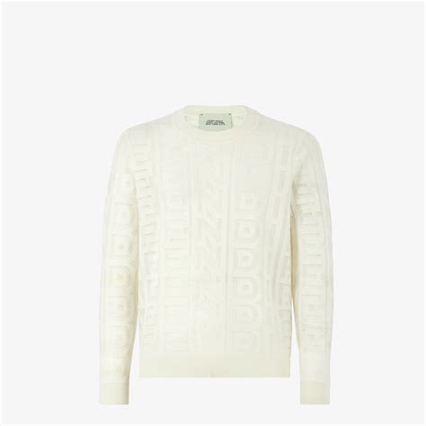 pull fendi blanc homme|Pull en tissu blanc .